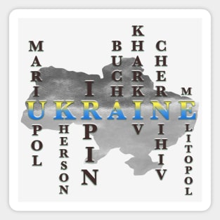 Ukrainian cities suffering during the war Magnet